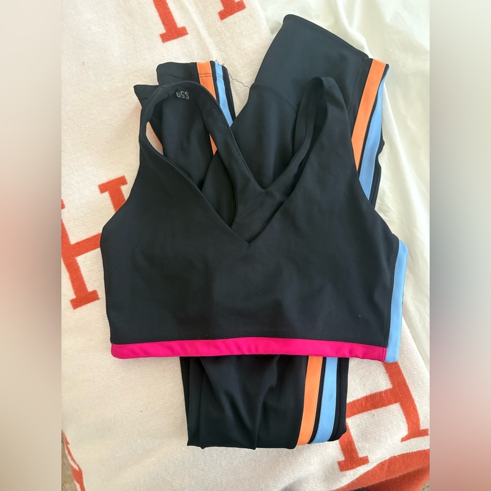Splits59 Black Activewear Set with Vibrant Accents